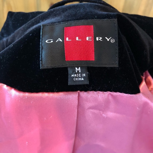 π€ Gallery Luxurious Black Velvet Coat Long Jacket - Picture 5 of 6